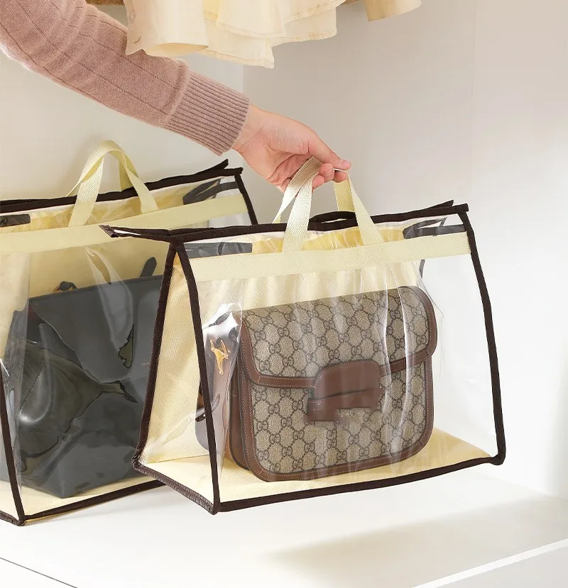 PVC Dust Bag with Zipper Large Capacity Waterproof Dust Bag Handbag Reusable Clear PVC Dust Bag Strong