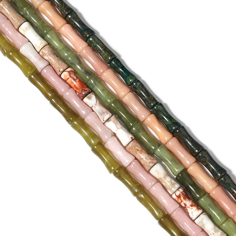 5x12mm Natural Dark Green Jasper Stone Beads Gemstone Tube Beads For Necklace Bracelets Jewelry Making (AB2040)