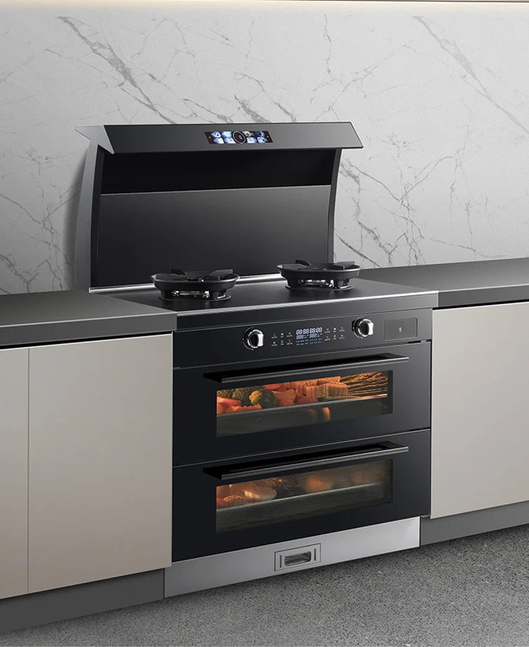 high performance low noise steaming roast integrated gas cooking stove with oven