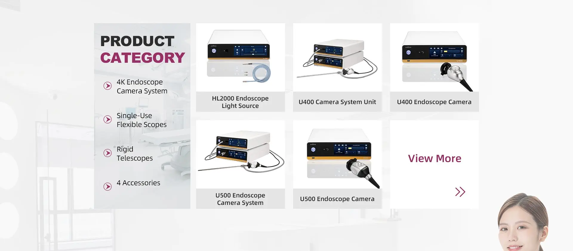 Endoso Medical Endoscopic 100W Led Cold Light Source for Laparoscopy Urology ENT Cystoscopy