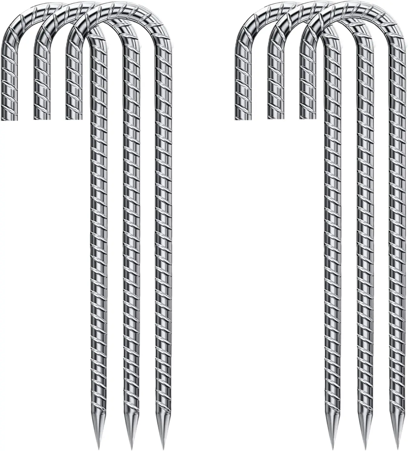 12-дюймовые арматурные колья сверхпрочные J-образные крюки оцинкованные заземлители для палаток стальные забора TLX0308