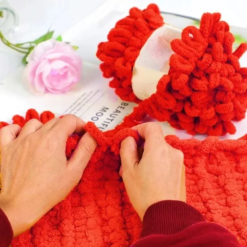 Factory Directly Chunky fancy Yarn Puffy Chenille Finger cheap Loop Yarn for Hand Knitting