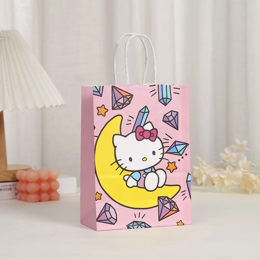 Оптовая Продажа Новый Kitty Cat тема крафт-бумажный мешок день рождения конфеты подарочная упаковка