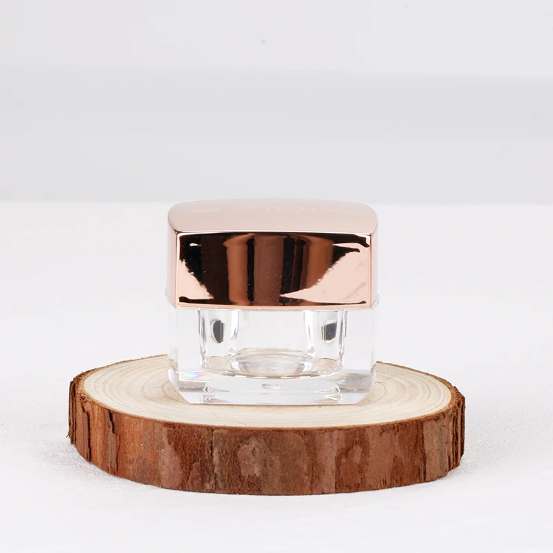 5g beautiful clear square powder container wholesale empty nail polish acrylic cosmetic cream jar