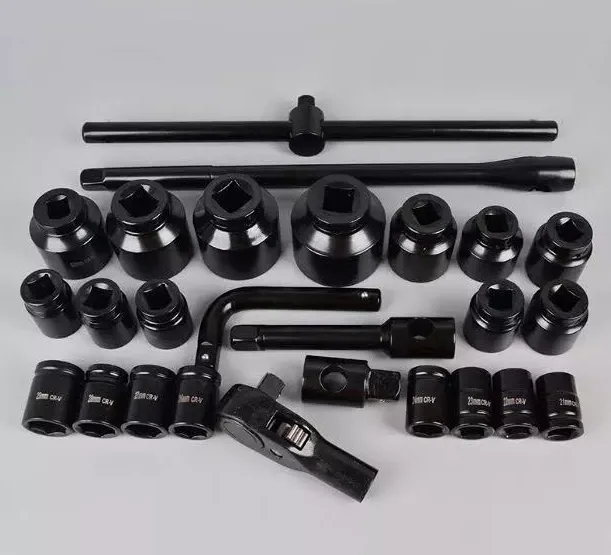 Wholesale Only 26 Pcs 3/4 Inch Drive Heavy Duty Socket Wrench Black Impact Socket Set For Auto Car Repair Tools