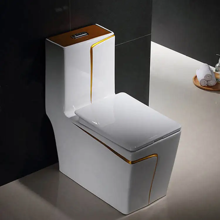Luxury Design Bathroom Porcelain Sanitary Ware Inodoro WC S P Trap One Piece Ceramic Toilet Bowl