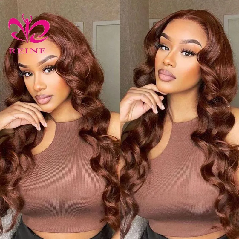 Body Wave Chocolate Brown Lace Front Human Hair Wigs For Women Human Hair 13x4Brown Hd Lace Frontal Wig Colored Human Hair Wigs