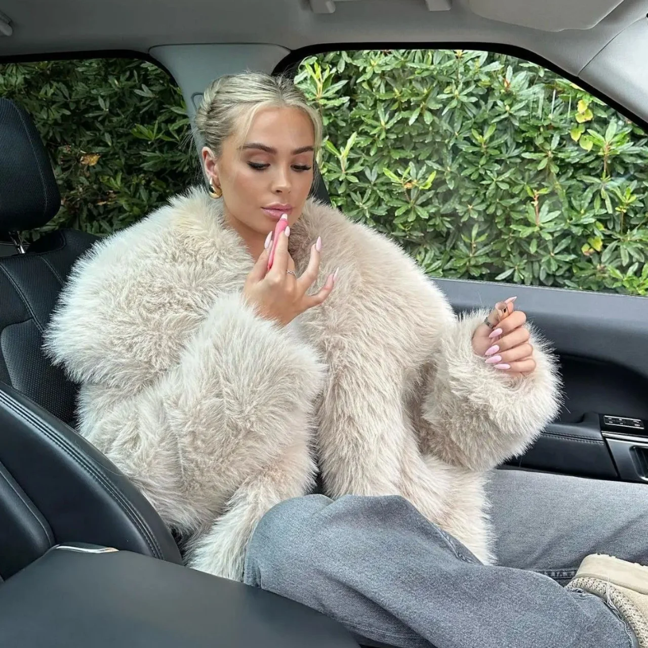 Women 2023 Tops Women Elegant Thick Warm Faux Fur Jackets S-5XL Mink Coats Autumn Winter Fluffy Black Faux Fur Coat