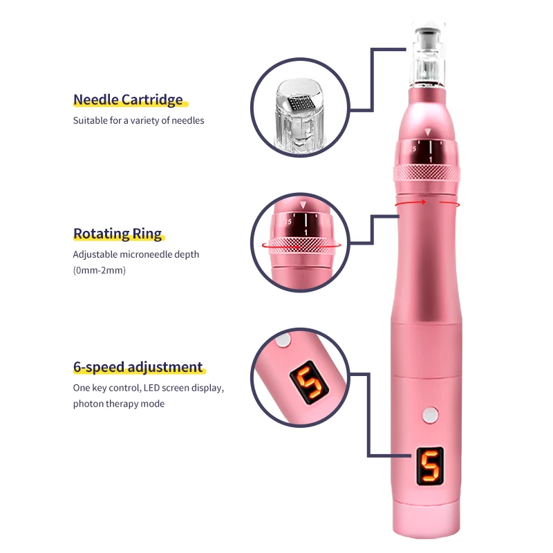 
Vkk New Led Microneedle Pen Professional Dermapen Led Light Microneedling Kit 