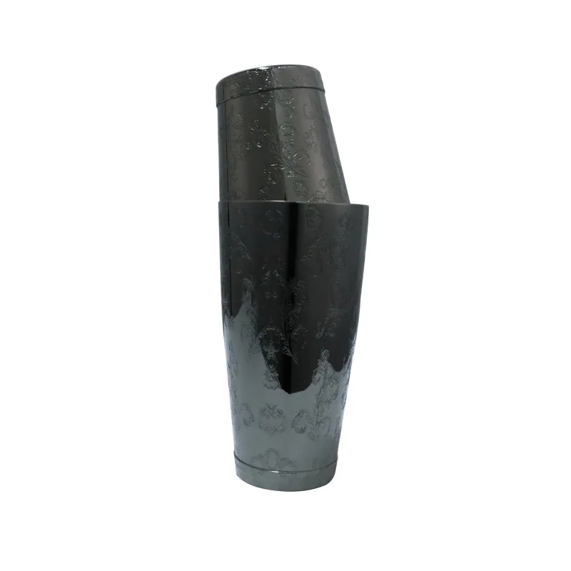 Etched Boston Bar Mixer Cocktail Shaker Engraved Martini Shaker 304 Stainless Steel Bartender for Bar Bar Shaker