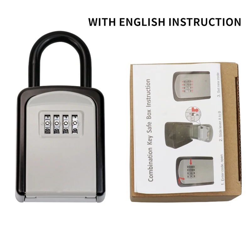 Asack G10 factory cheap large capacity aluminum alloy 4 digit combination key safe lock box security waterproof storage holder