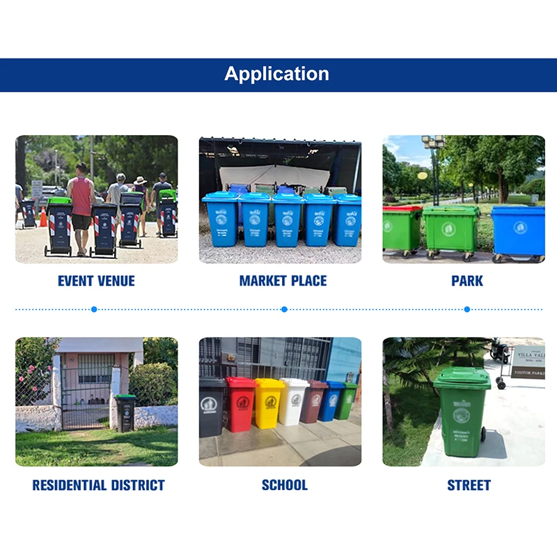 120L 240L 360L Plastic Trash Bin Waste Bin Trash Can For Outdoor With Rubber Wheel