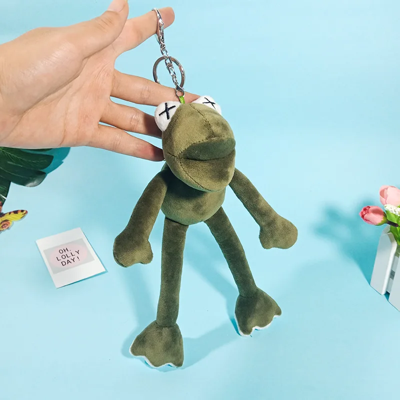 Plush Doll Frog Bell Keychain Cartoon Cute Fun Trend Pendant for Unisex Accessories Birthday Gift Exquisite New