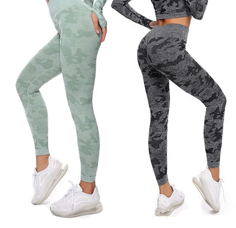 Running Fitness Camouflage High Waist Womens Camo Seamless Yoga Leggings