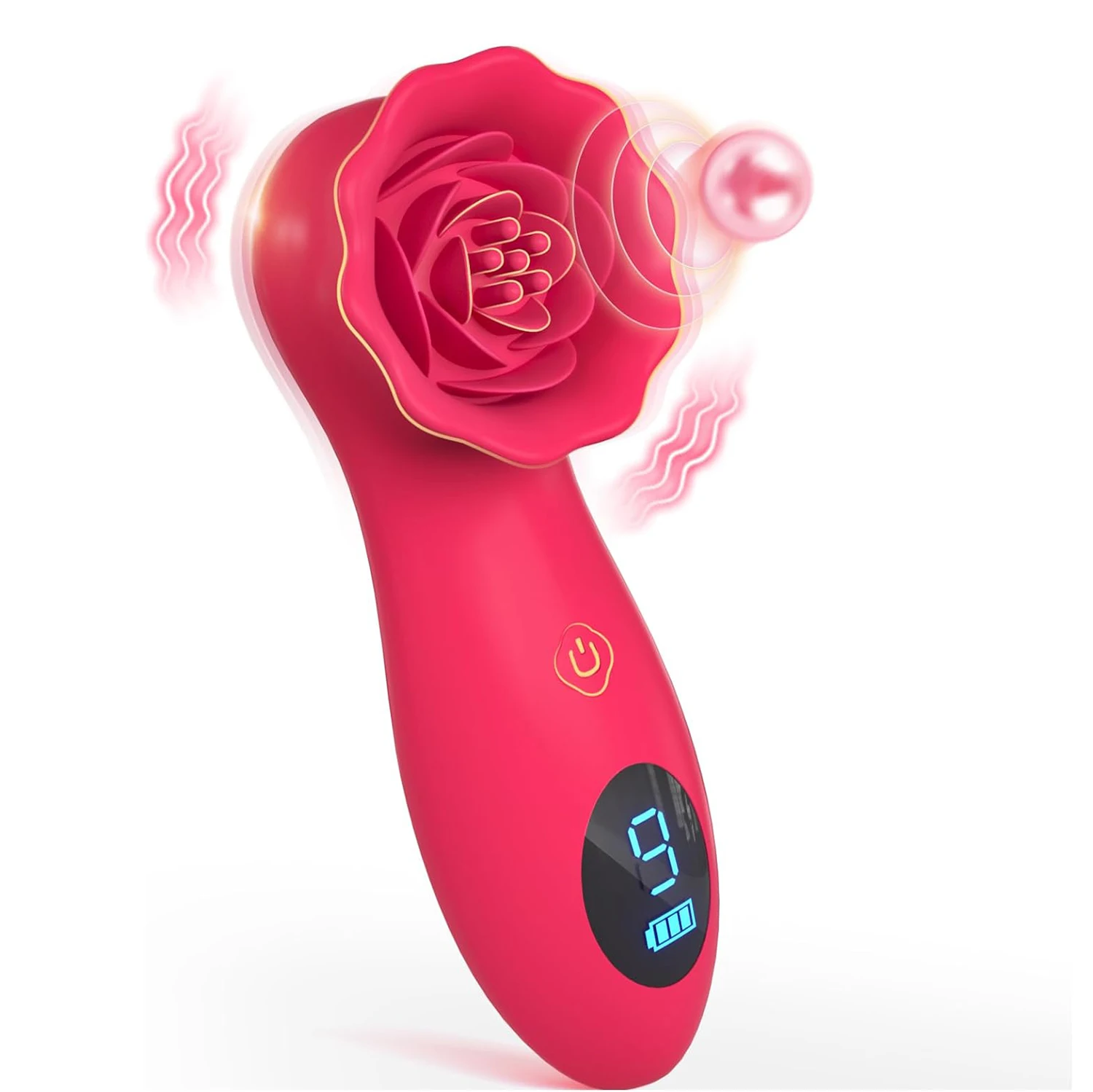 Vibrators Dildo Rose Sex Toys LCD Female Clitoris Nipple Vibrator Clitoral Stimulator USB Power Supply Licking Nipple Clitoris