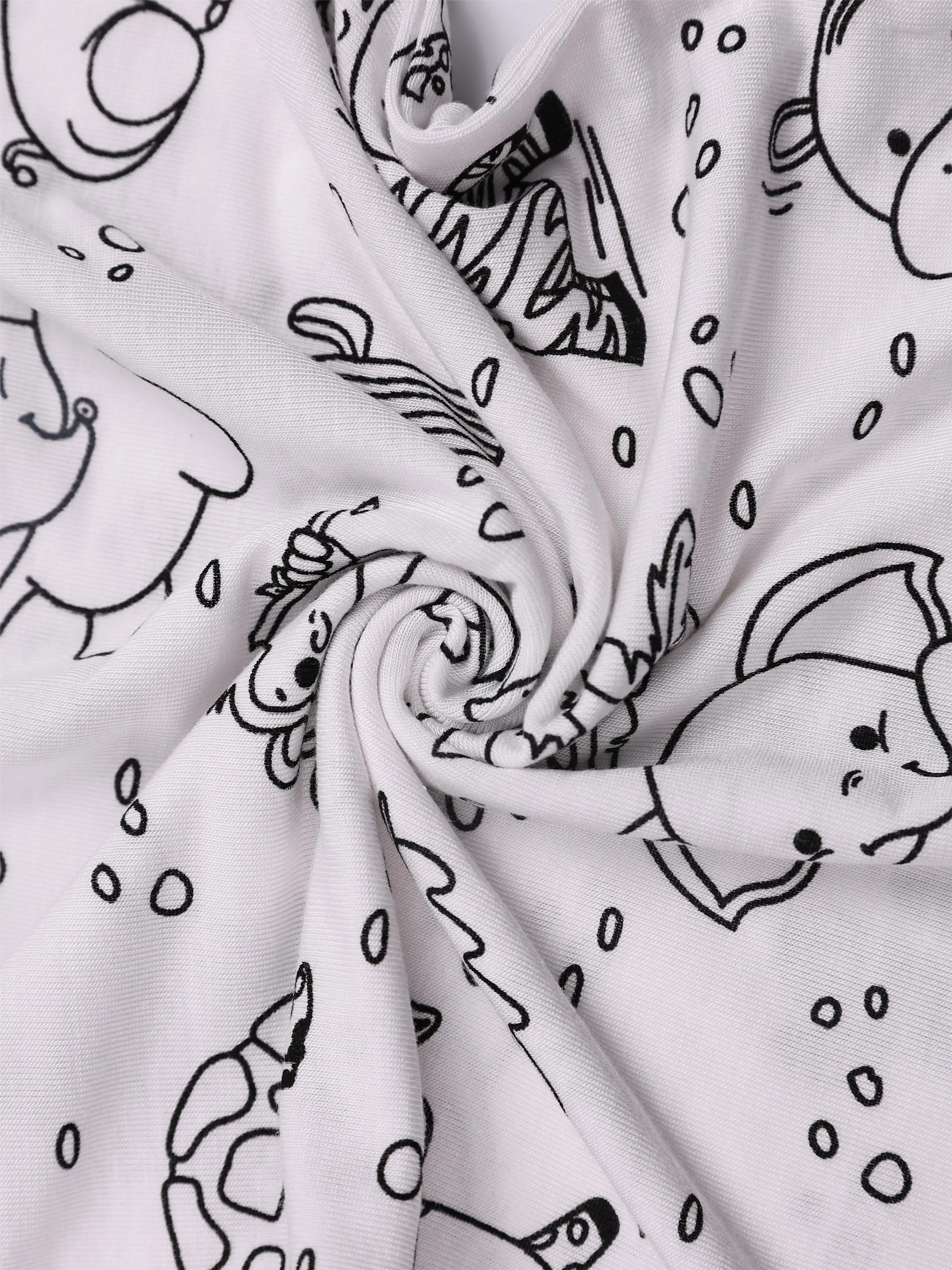 Lvkiss  DIY promotion Kids Pajamas T shirts 3T Sleepwear Set Bamboo Viscose Girl Boy Unisex Children Painting Drawing Pajamas