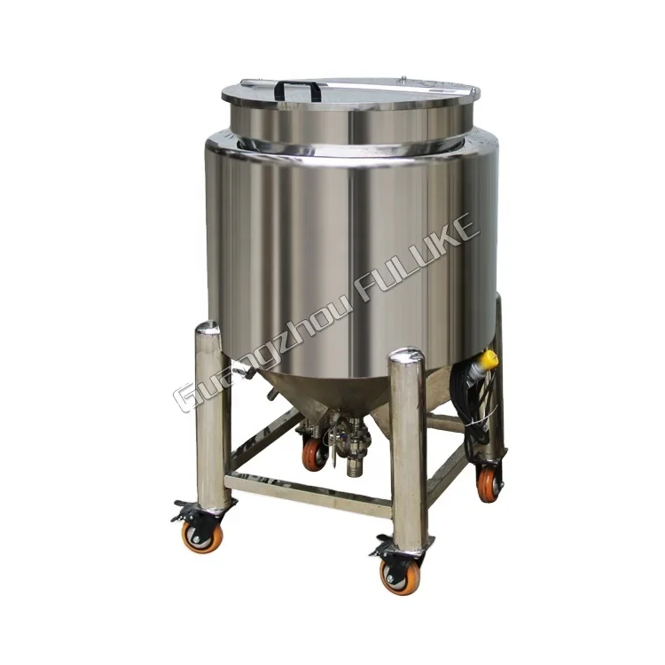 100-1000L FLK stainless steel solvent storage tank with rollers for sale