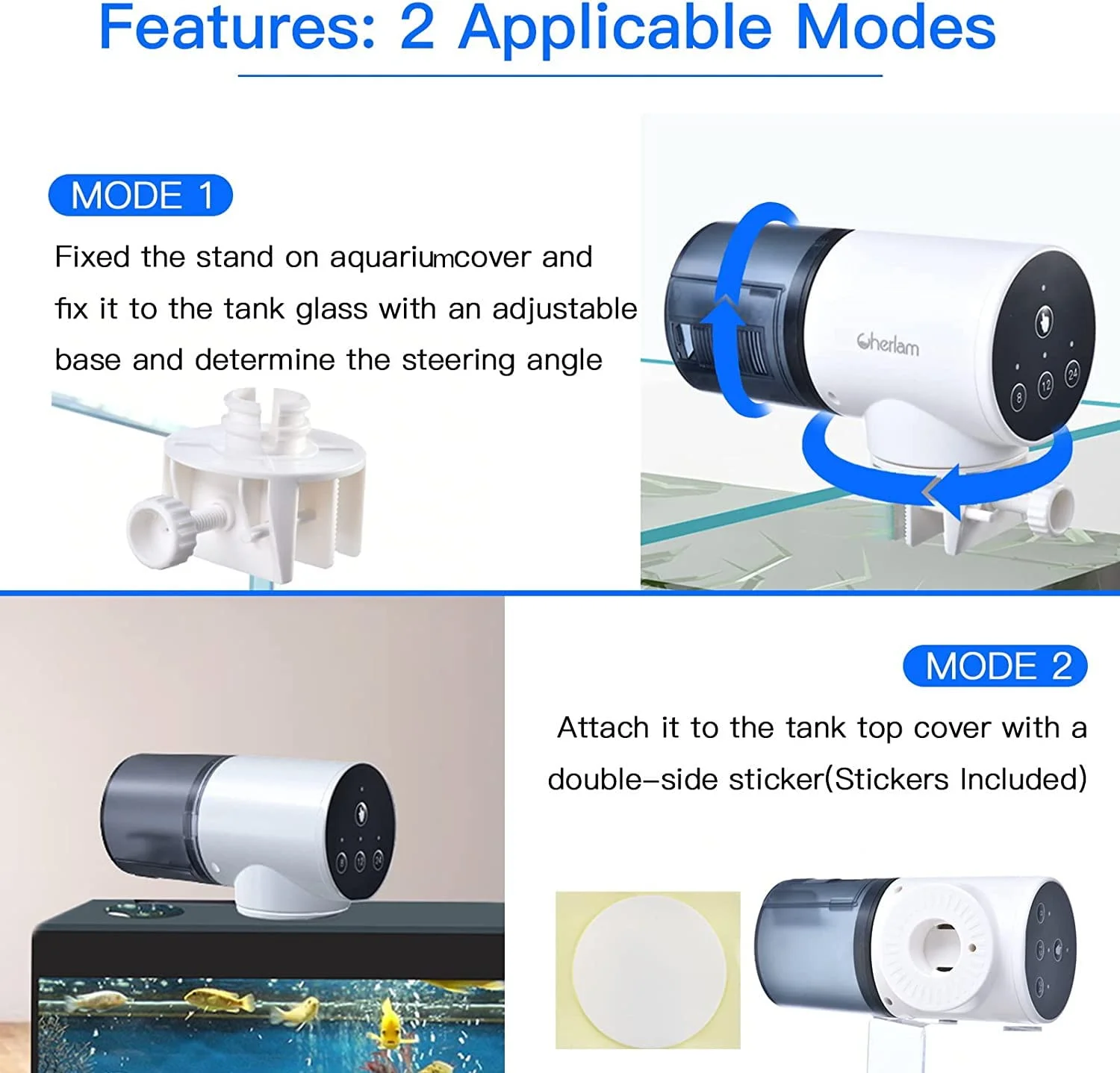 Cherlam Intelligence Fresh Water&Sea Water Fish Feeder Aquariums And Accessories Auto Fish Feeder
