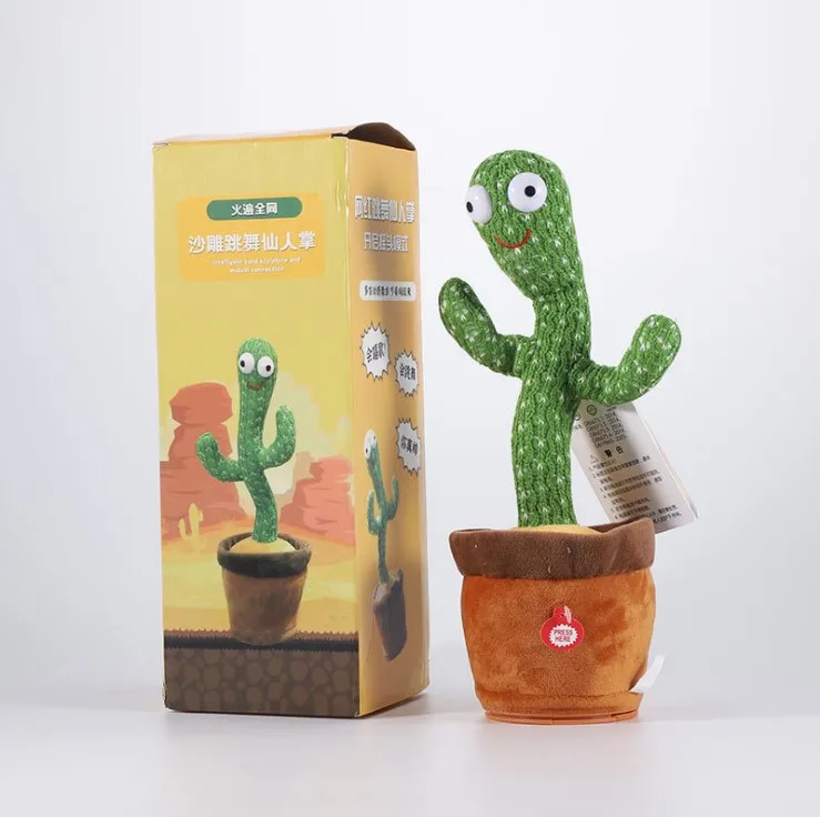 Wholesales Hot Selling Singing Dancing Saxophone Cactus Plush Toys Recording Toy Electric Dancing Cactus