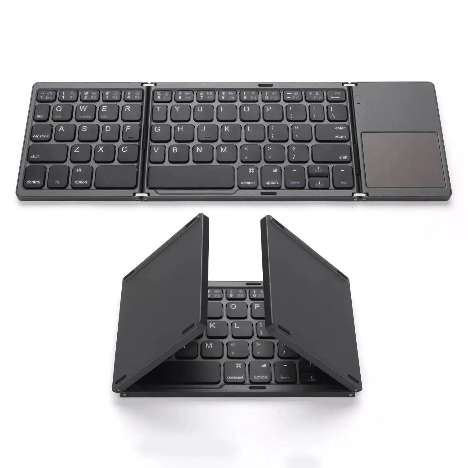 Wireless Black Layout Portable Promotion Folding Mouse And Combo Pocket Foldable Keyboard For Laptop Mobile Phone Pad 3 Device
