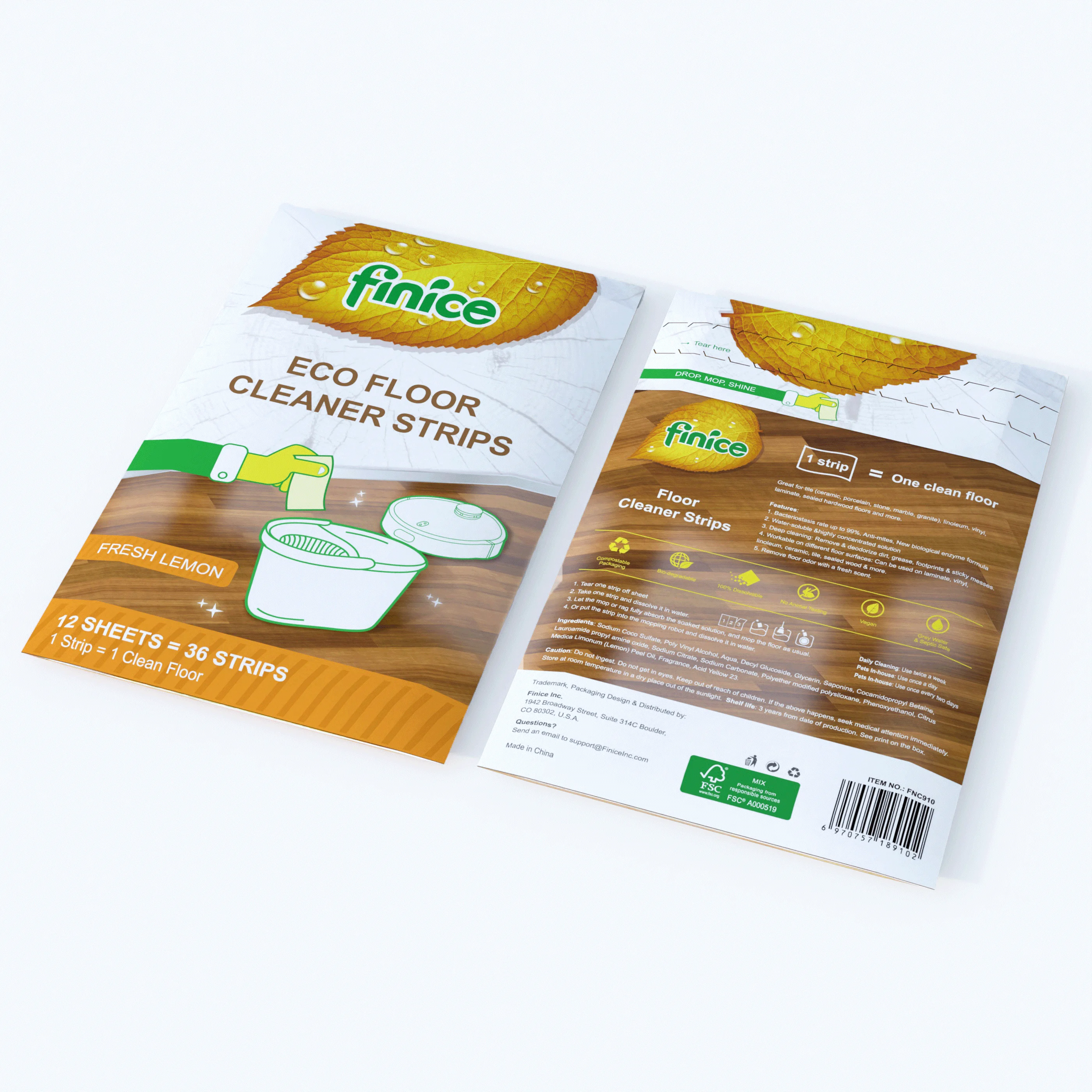 FNC910 nvironmental-Friendly Formula Floor Sheets All Purpose Multi Surface Cleaner Wood Parquet Tile Cleaning Detergent Strips