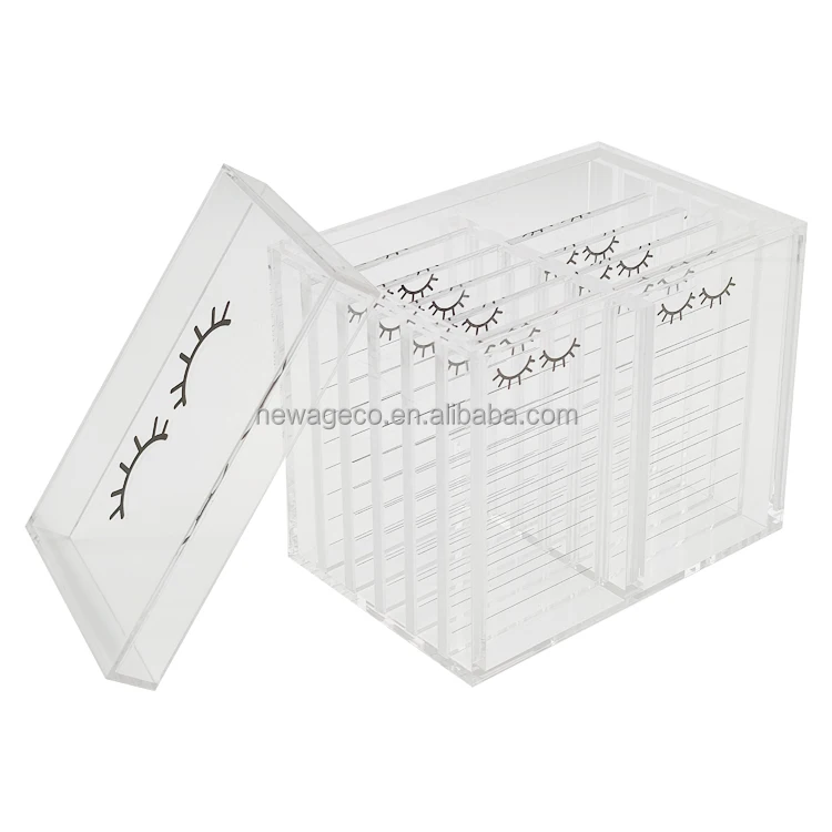 customized luxury empty false lash packaging box acrylic lash cart organizer wholesale