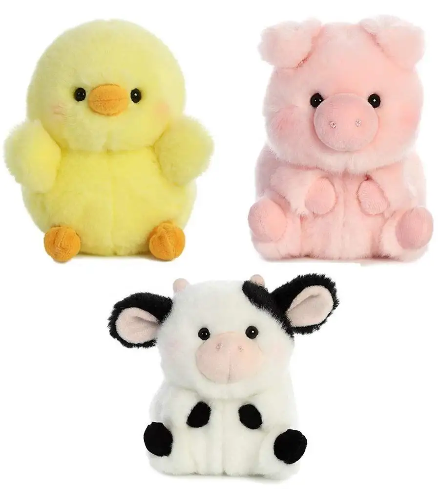 2024 Farm Animal Soft Baby Plush Cow Mini Soft Pig Stuffed Animal Toy stuffed animal toys custom