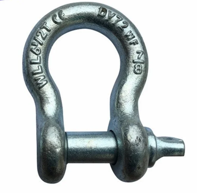 Heavy Lifting 12.0t Omega Shackle Bow Hot Dipped Galvanized Tow Shackle Screw Pin Bow Shackle G209 Omega Type