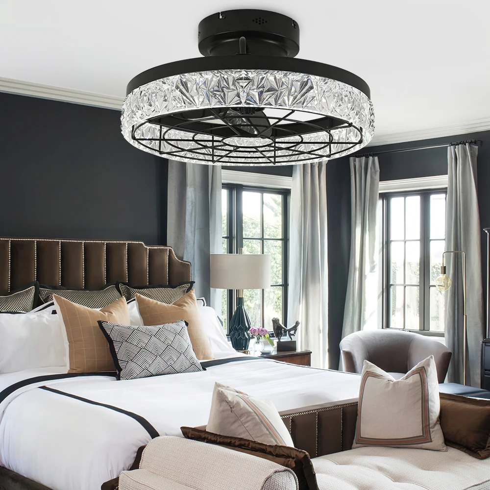 Modern Design Decorative Indoor Rgb Ceiling Lights 20 Inch Silent Ventilation Ceiling Fan With Light