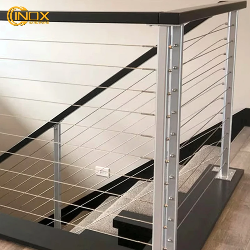 Cinox из нержавеющей стали веранда кабельные перила с черным боковым кремом балконные для кабельной палубы