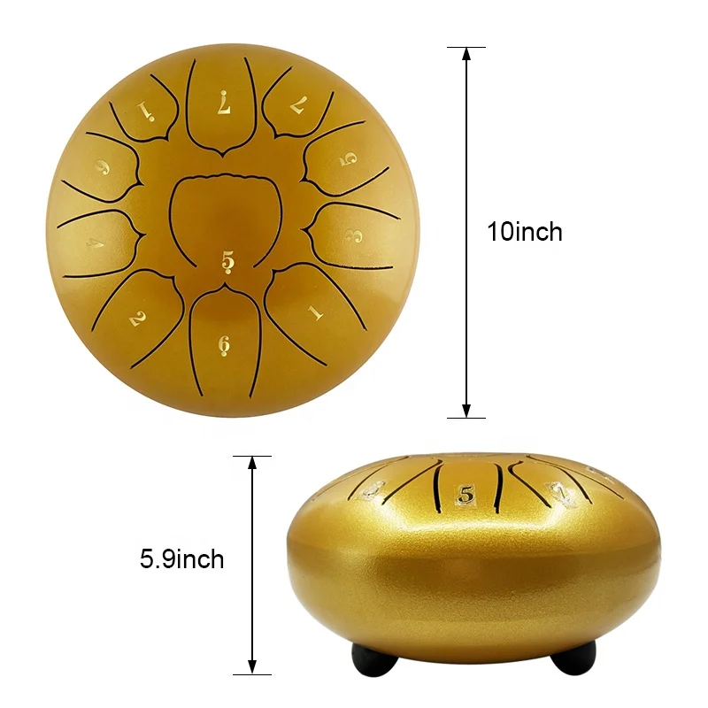 New Arrival 10 Inch 11 Tone steel Tongue Drum music healing  Customized steel tongue drum 10 inch tank drum