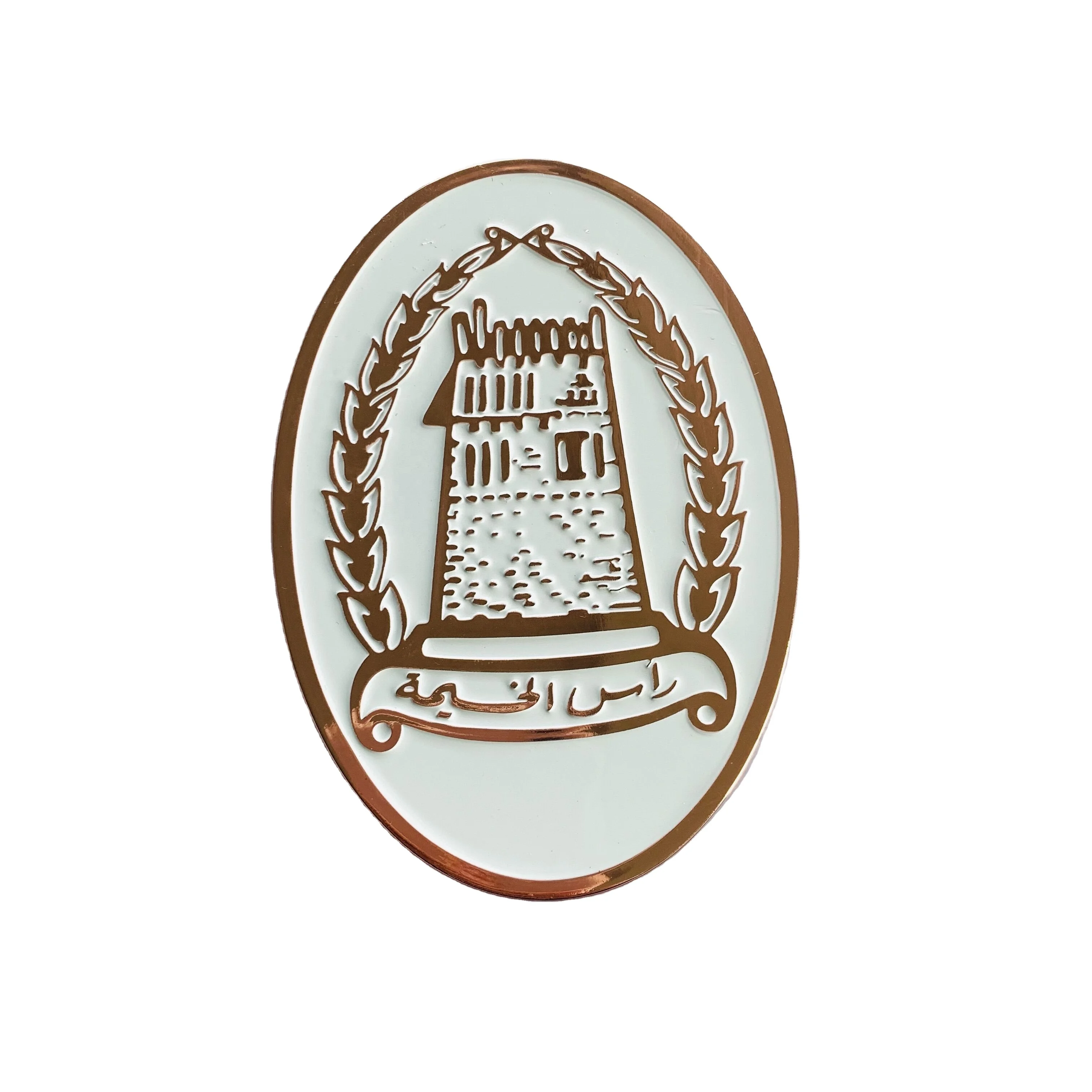 UAE Free Mold Custom car emblem the Emirates Hot Sale Silver Copper Metal Car badge
