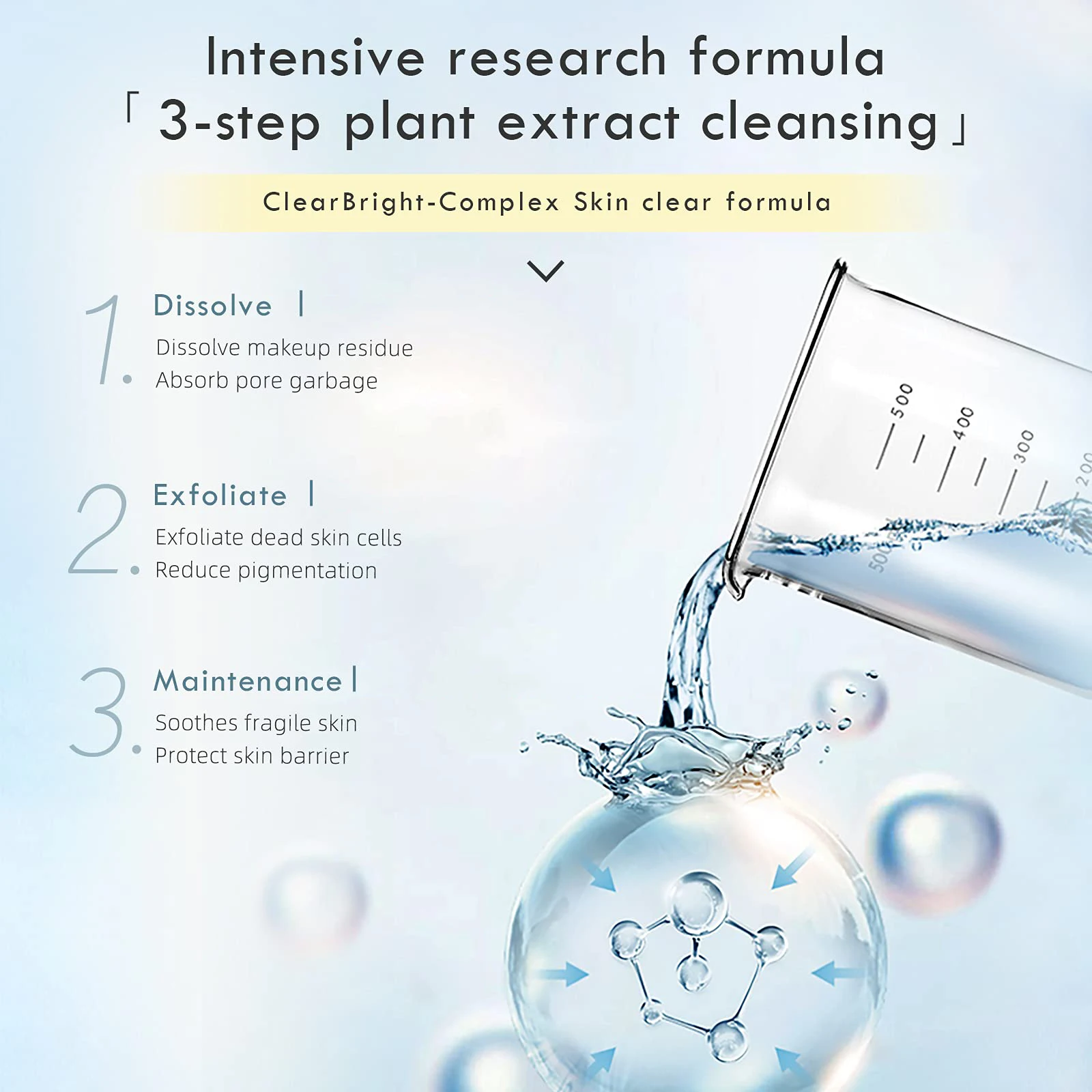 Micellar Water Face Cleanser and Makeup Remover Micellar Cleansing Water for Dehydrated Sensitive Skin