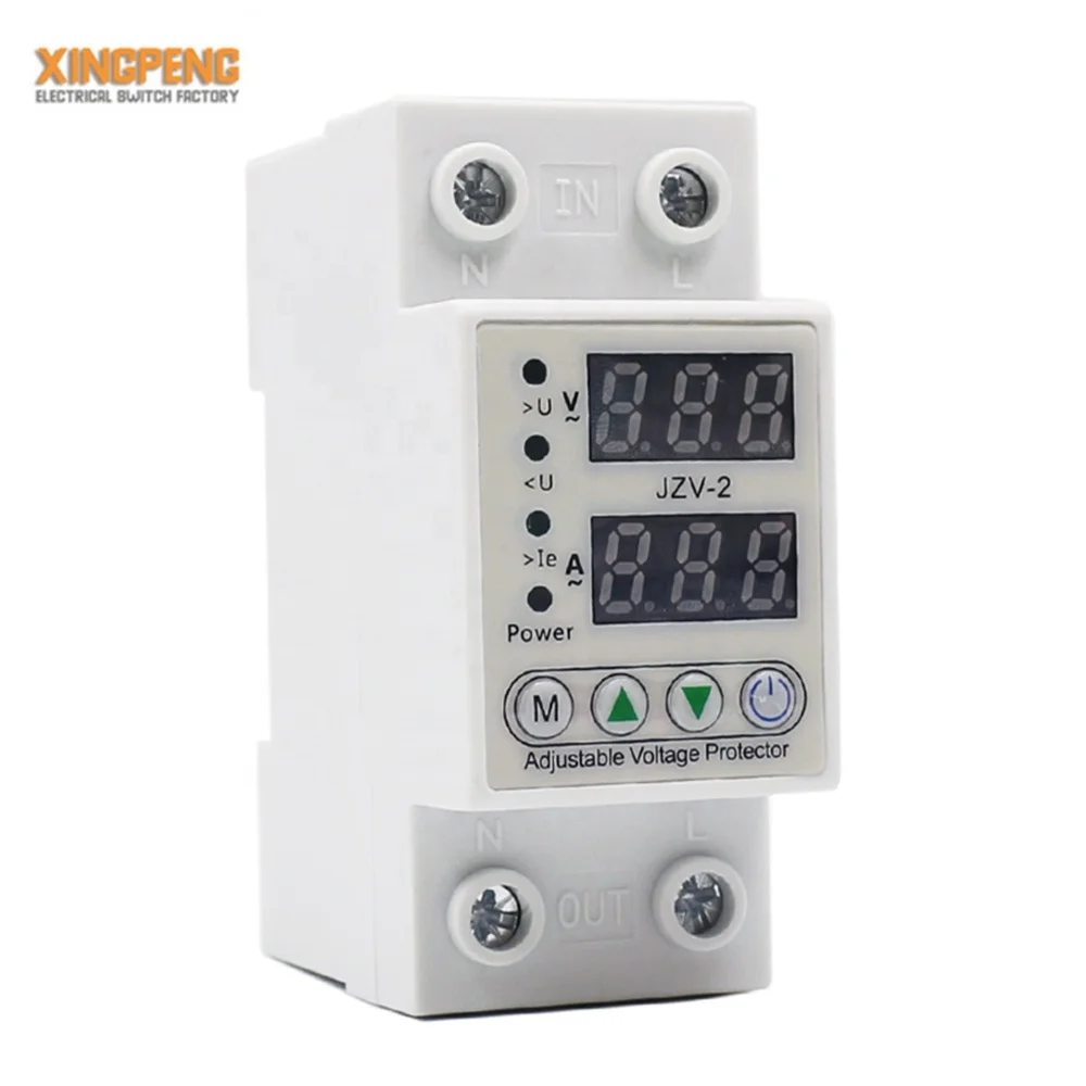 AC 220V  Adjustable Intelligent 3phase  digital Over and Under voltage Protection device stabilizers with over voltage protector