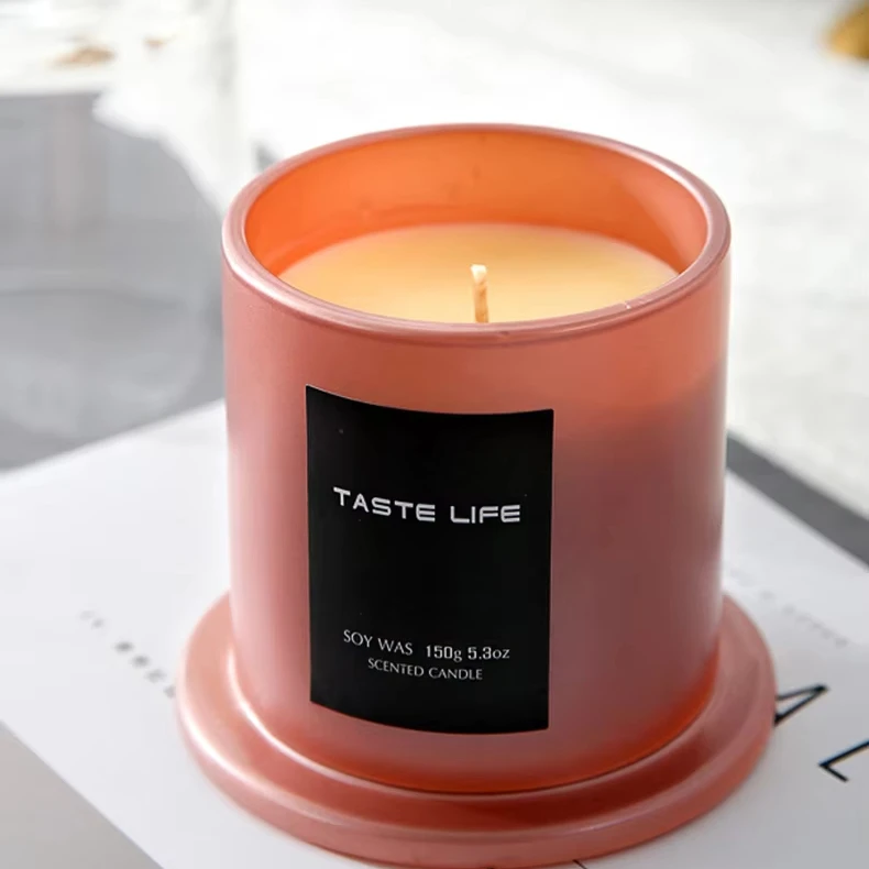 Newart Custom Luxury Plant Soy Candles Jar Healing Crystal Spiritual Scented Aromatherapy Candles