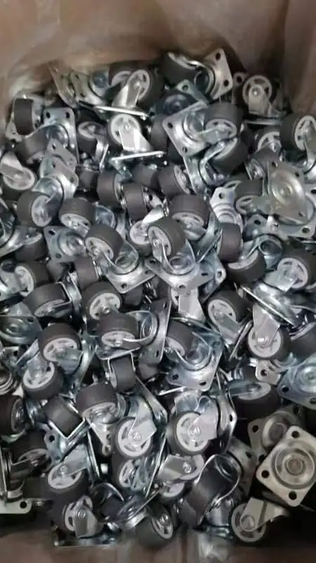 Grey Castor Furniture Office Swivel Chair Wheels 25mm and 30mm Light Duty Soft TPR Industrial Caster Wheels Flat Wheel Caster