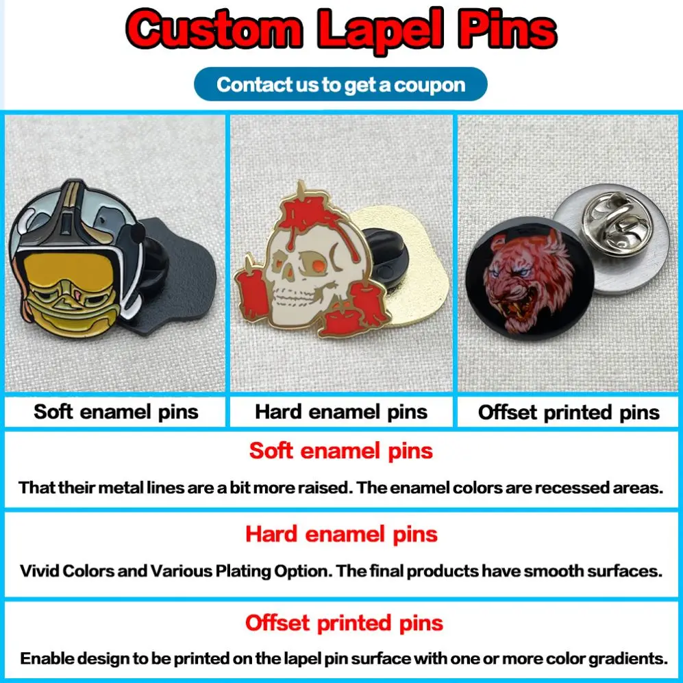 Manufacturer custom design anime metal lapel pin badge custom enamel pins