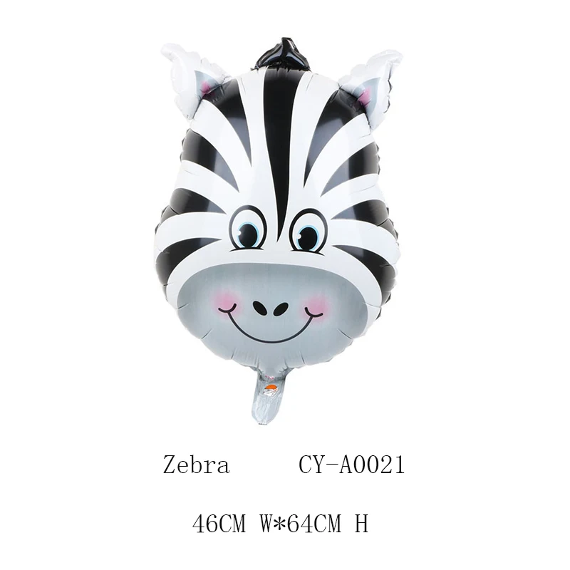 Safari Animal Head Balloons Monkey Lion Zebra Pig Cow Kangaroo Foil Animal Balloon For Birthday Party Decoration