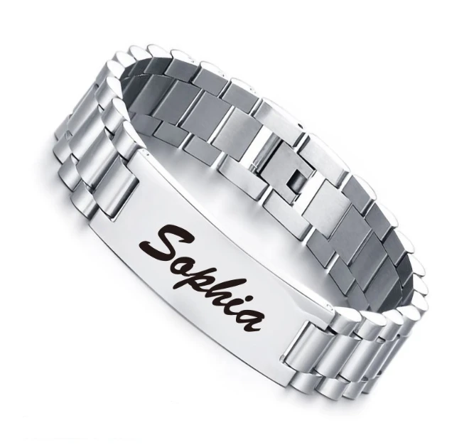 Fashion Bracelets Custom Black 18K Gold Plated Custom Chain Wrist Jewelry Stainless Steel Cuban Link Bangles Jewelry Women