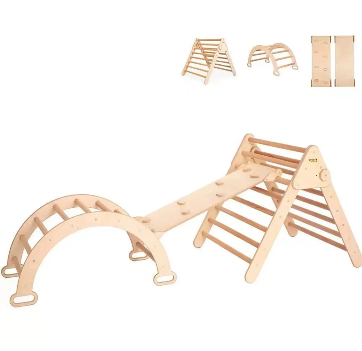 wooden Triangle Climber Kids Climbing ramp foldable slide climbing toys for toddlers climbing frame ladder