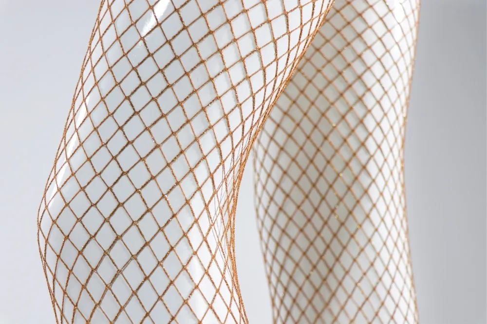 Carnival glitter fishnet stockings and tights for gentle brown color