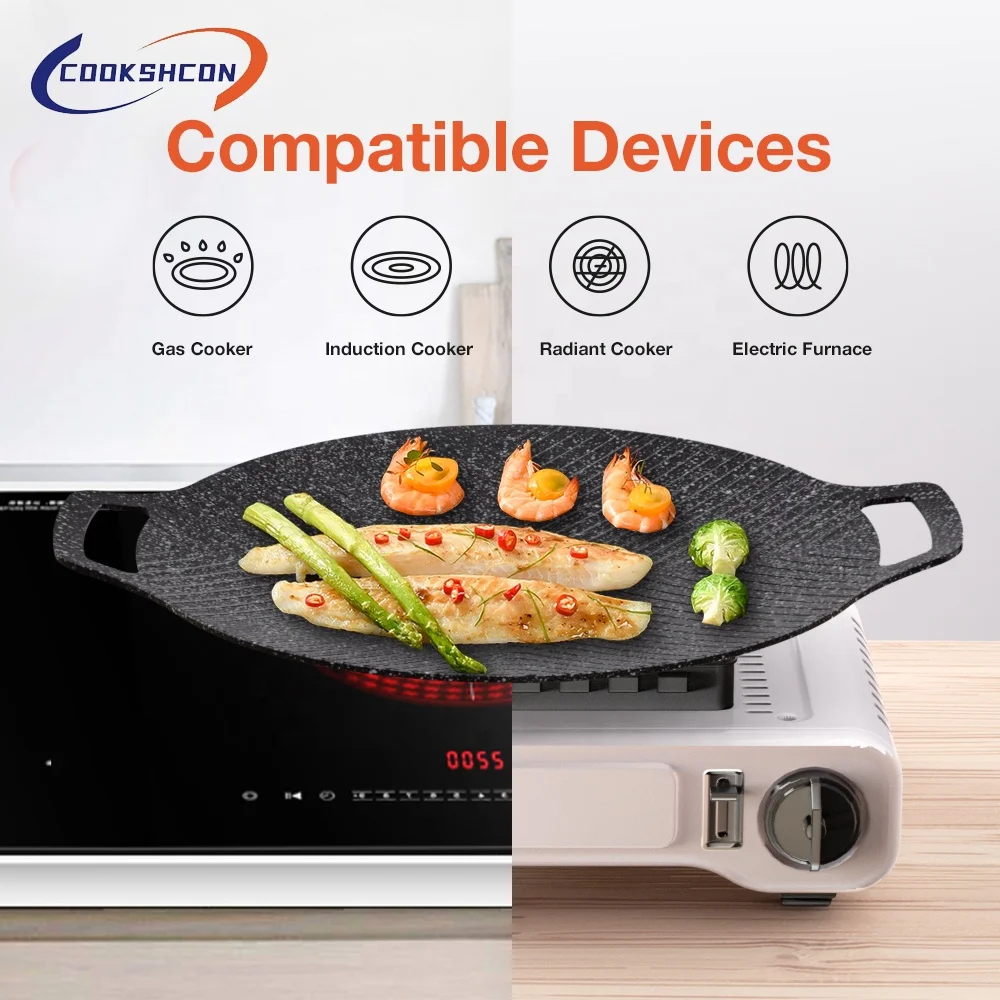 Cookshcon High Quality ODM OEM Die-Casting Aluminum Nonstick Multifunctional Grill Pan Wok Pan
