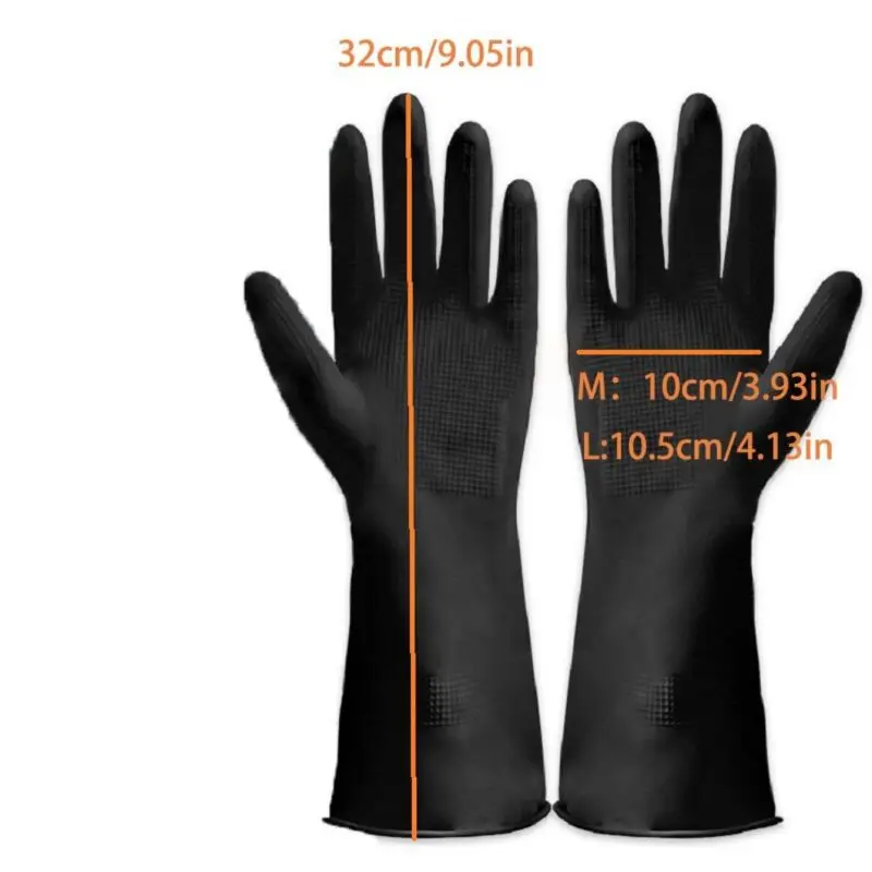 80g Industrial Latex Gloves Chemical Resistant Gloves Black Latex Gloves