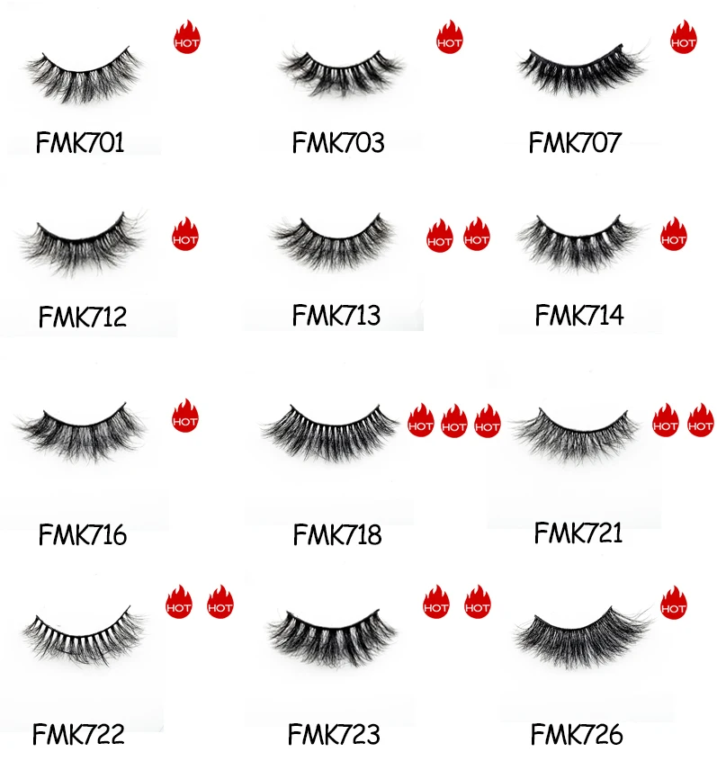 Individual Natural Eyelashes 3D Fluffy Faux Mink Eyelashes Full Strip Eyelashes False Lashes