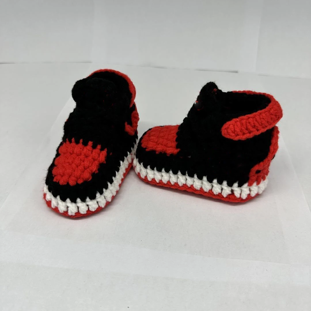 Newborn Baby Girls Boys Casual Shoes Handmade Crochet Sneaker Booties Crochet Baby Socks 0-3 Months