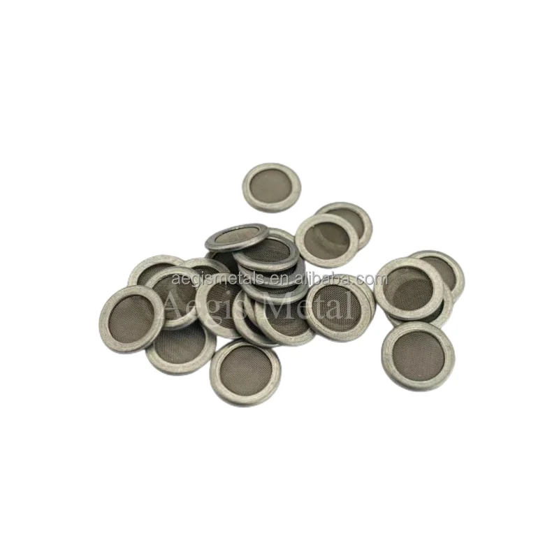 15.8mm Diameter 200 Micron Brass Rimmed Wire Mesh Pleated Disc Filter for Moog Servo Valve