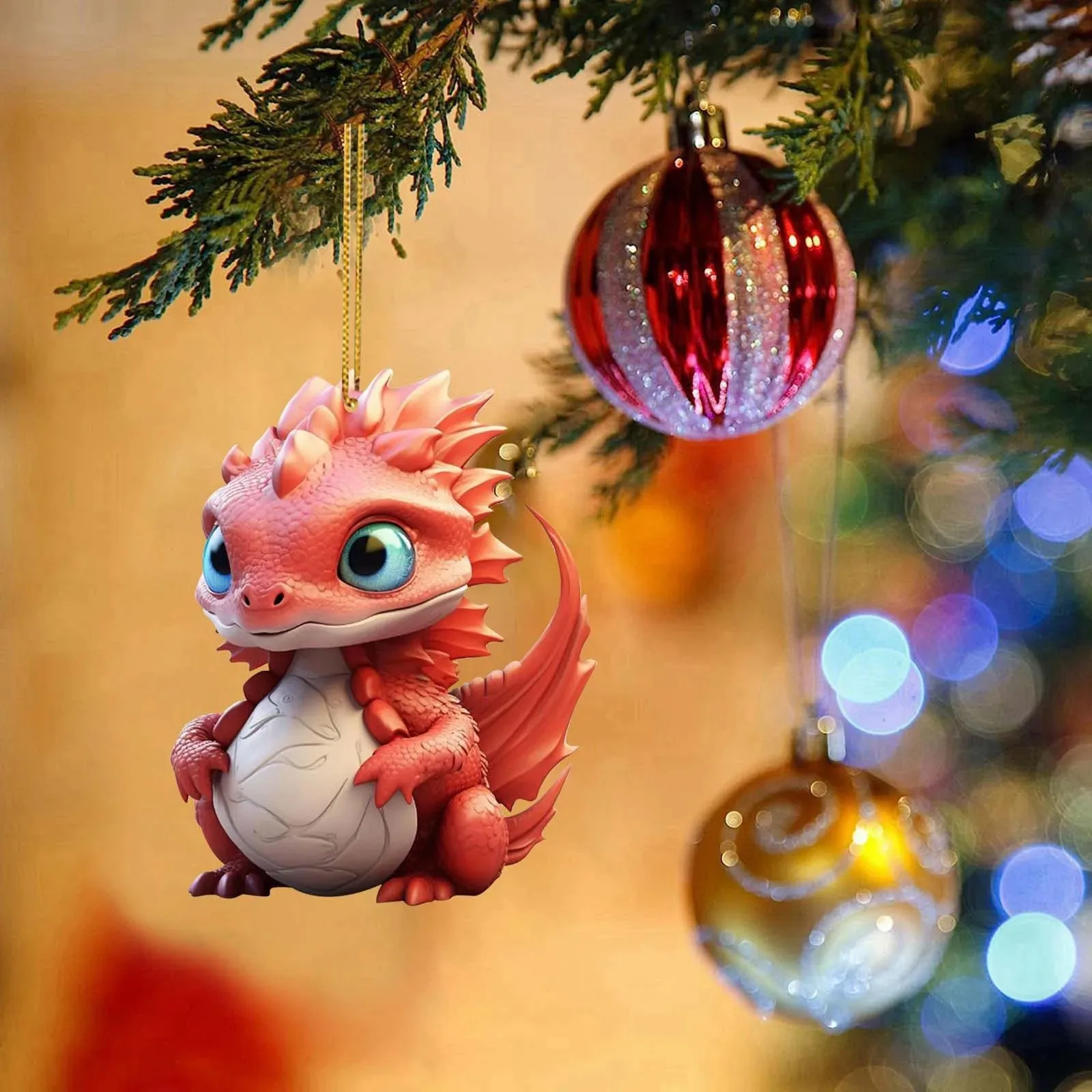 2024 Christmas pendant Cartoon dragon Baby Christmas decorations Home Christmas tree hanging ornaments