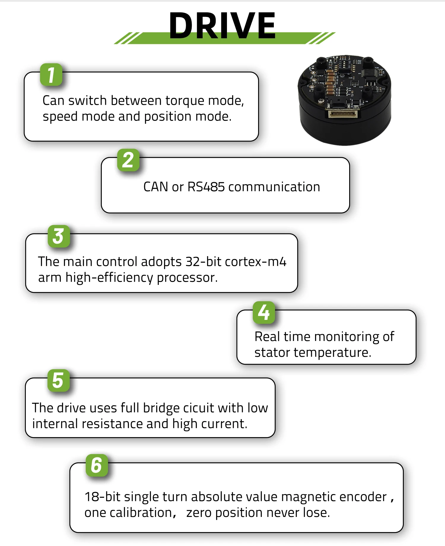 MF9025v2 DC brushless mirco motor with drive for AGV car