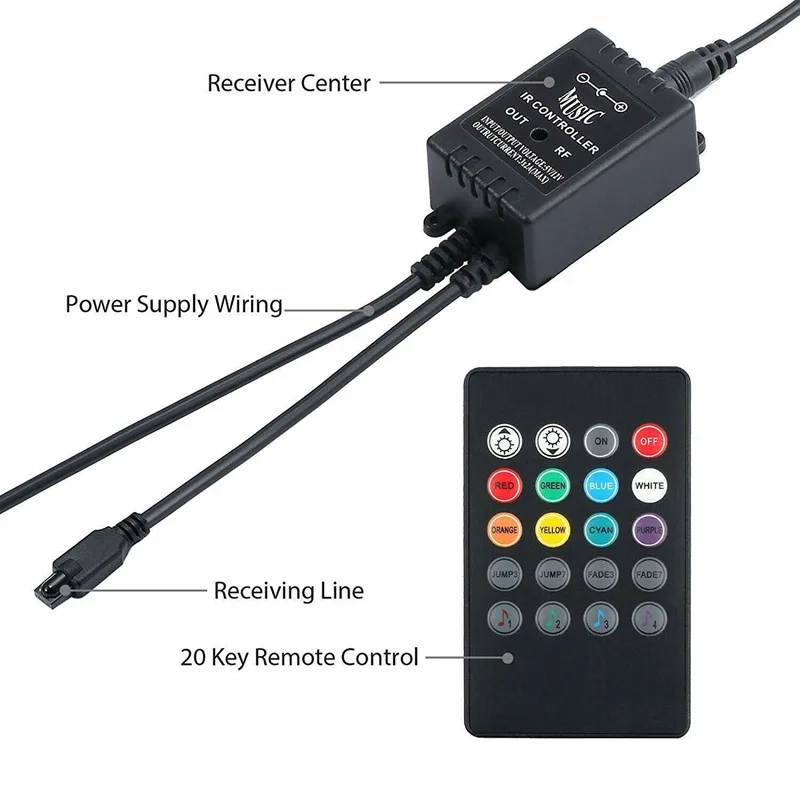 RGB Smart Control Led Strip Light Set Car Accessories Interior Decorative Atmosphere Light Led Strip Light