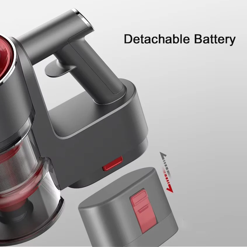 250W Brushless Motor Battery Powered Bagless Cyclone Powerful Suction Wireless Portable Cordless Stick Vacuum Cleaner for Home